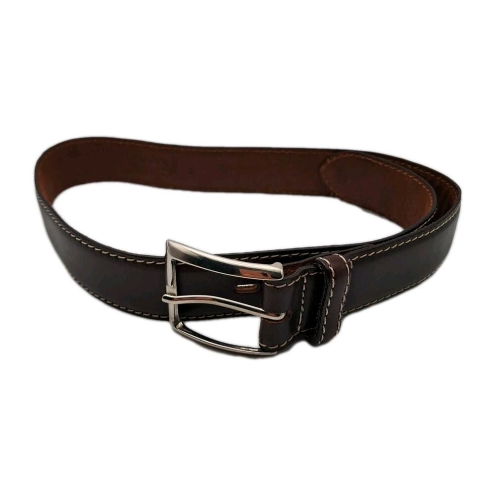Vintage The Limited Brown Leather Belt Made in Italy Sz Small 29" Genuine Dress